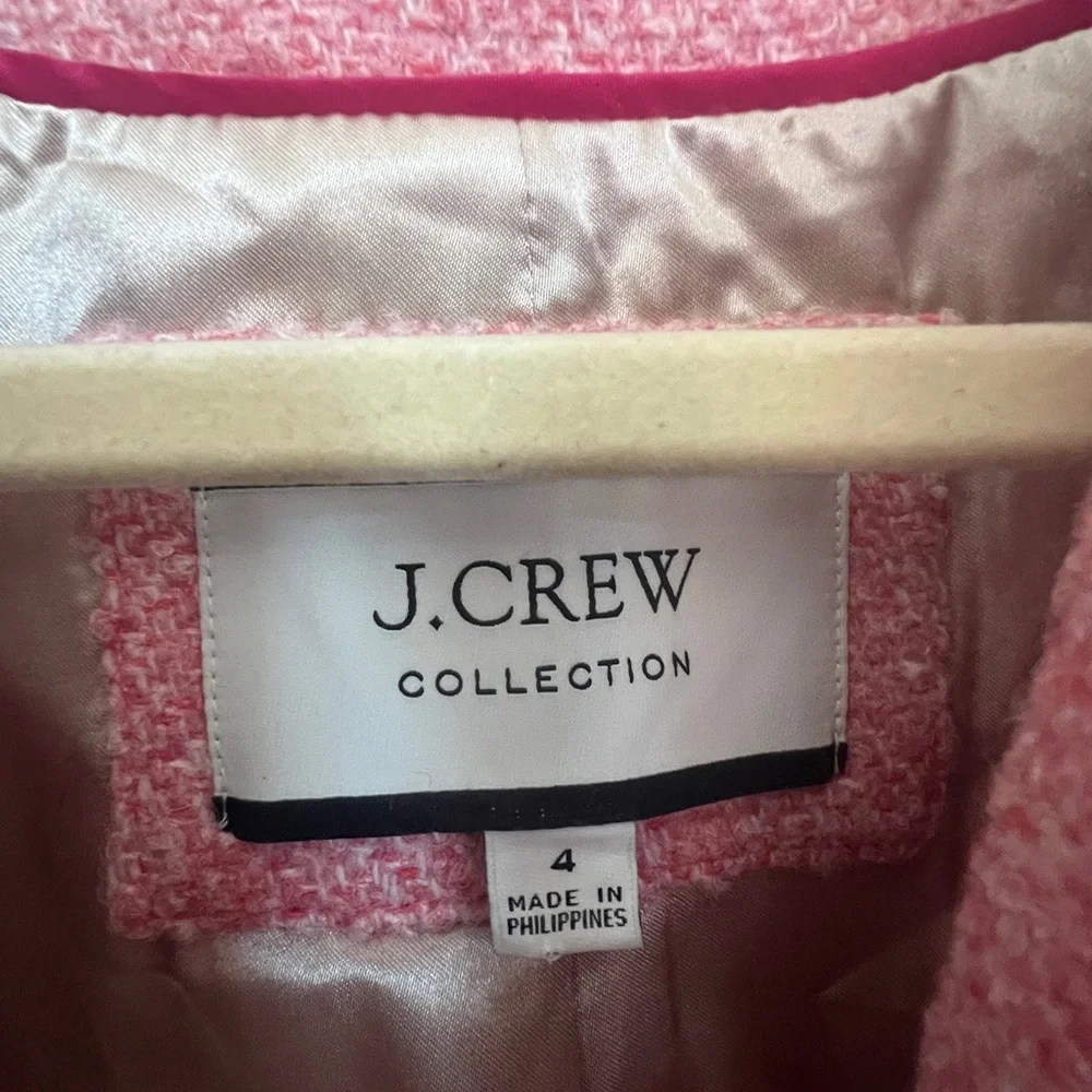 J Crew Collection Cropped Lady Jacket in Italian wool-blend bouclé 4 Pink BJ941 - Picture 6 of 9